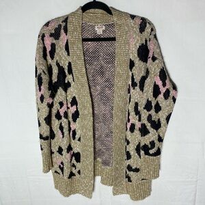 Mossimo Supply Co. Leopard Print Open Front Cardigan Sweater L